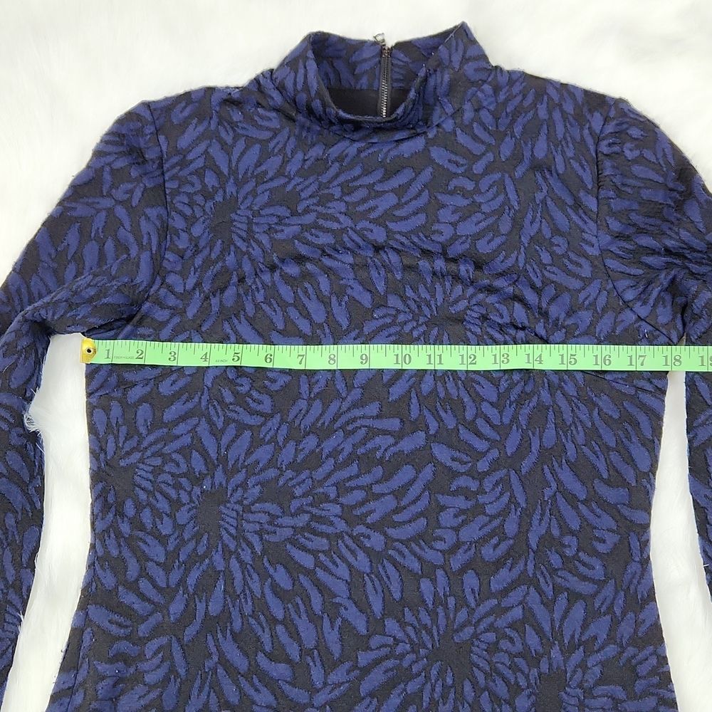 Anthropologie Hutch Michaela dress long sleeve mock neck black navy blue M - Picture 5 of 11